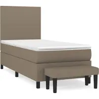 vidaXL Letto a molle con materasso Taupe 80x200 cm in tessuto