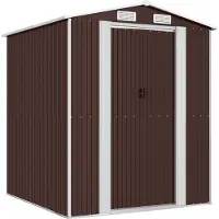 Syfax Capanno da Giardino Marrone Scuro 192x191x223cm Acciaio Zincato