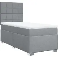 vidaXL Letto a molle con materasso grigio chiaro 90x190 cm in tessuto