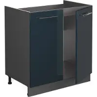 Vicco Mobile lavello cucina Fame-Line Blu scuro lucido 80 cm senza piano di lavoro, Model 48805