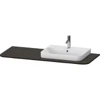 Duravit Happy D.2 Plus Console 1300x550 mm, 1 découpe à droite, pour meuble sous-lavabo HP4942, HP4962, HP4972, HP031KR6969, HP031KR6969