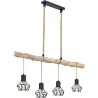 Globo Lighting |Lampada a sospensione in metallo nero, 4x E27