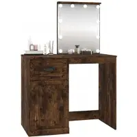 Syfax Toeletta con LED Rovere Fumo 90x50x132,5cm Legno Multistrato