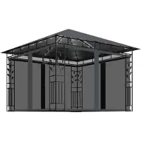Syfax Gazebo con Zanzariera e Luci LED 3x3x2,73 m Antracite