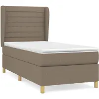 vidaXL Letto a molle con materasso Taupe 100x200 cm in tessuto