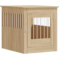 vidaXL Gabbia per cani in stile Sonoma quercia 64,5x80x71cm Materiale a base di legno