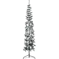 The Living Store Mezzo albero di Natale artificiale con neve Slim 210 cm