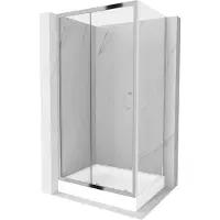 Mexen Apia cabina doccia scorrevole 100 x 80 cm, trasparente, cromo + piatto doccia Rio - 840-100-080-01-00-4510