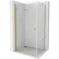 Mexen Lima cabina doccia pieghevole 70 x 90 cm, trasparente, oro - 856-070-090-50-00