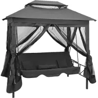 vidaXL Altalena da giardino con funzione letto e tetto 220×160×240 cm in acciaio