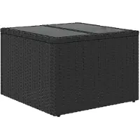 Syfax Tavolo da giardino con piano in vetro nero 55x55x37 cm