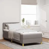 Prolenta Maison Exclusive - Letto boxspring a LED con testiera color taupe, 100 x 200 cm, rivestimento in tessuto