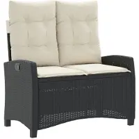 vidaXL Panchina da giardino regolabile con cuscini in Poly Rattan nero