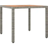 Syfax Tavolo Giardino Piano Legno Grigio Polyrattan e Massello Acacia
