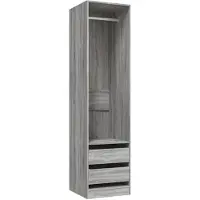 Syfax Armadio con Cassetti Grigio Sonoma 50x50x200 Legno Multistrato