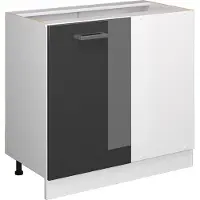 Vicco Mobile ad angolo cucina R-Line Antracite lucido 86 cm senza piano di lavoro, Model 37747