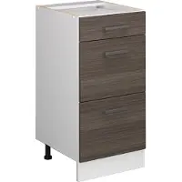 Vicco Mobiletto base per cucina R-Line Grigio nobile 40 cm con cassetti, senza piano di lavoro, Model 37737