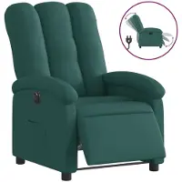 Syfax Poltrona Elettrica Reclinabile Verde Scuro in Tessuto