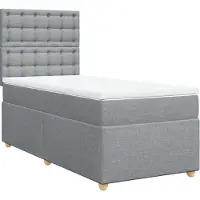 vidaXL Letto a molle con materasso grigio chiaro 80x200 cm in tessuto