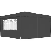 Syfax Gazebo Professionale con Pareti 4x4 m Antracite 90 g/m²