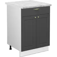 Vicco Mobiletto base per cucina Fame-Line Antracite-oro 60 cm con cassetto, PL Marmo, Model 46070