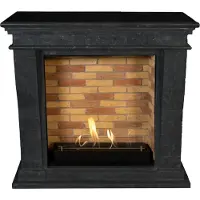 Xaralyn Caminetto a etanolo - Kreta-Mini BST-SBU - pietra naturale nera - riscaldamento a 3 kW - caminetto da incasso incluso - caminetto decorativo
