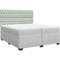 Syfax Giroletto a Molle con Materasso Grigio Chiaro 200x200cm Velluto