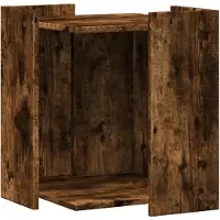 vidaXL Lettiera in rovere affumicato 42x42x51 cm Materiale a base di legno