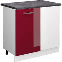 Vicco Mobile ad angolo cucina R-Line Rosso lucido 86 cm , PL Antracite, Model 45512