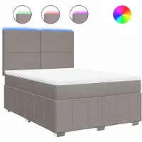 Syfax Giroletto a Molle con Materasso Tortora 140x200 cm in Tessuto