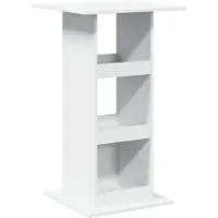 Syfax Tavolo Bar con Portaoggetti Bianco 60x60x102 cm in Truciolato