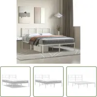 The Living Store Struttura letto con testiera in metallo bianco 140x200 cm