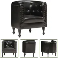 The Living Store Poltrona in vera pelle nera