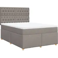 vidaXL Letto a molle con materasso Taupe 140x190 cm in tessuto