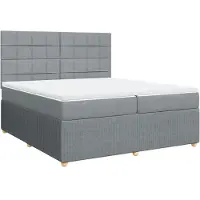 Syfax Giroletto a Molle con Materasso Grigio Chiaro 200x200cm Tessuto