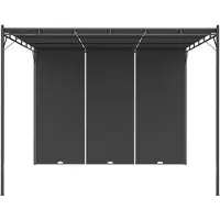 Syfax Gazebo da Giardino con Tenda Laterale 3x3x2,25 m Antracite