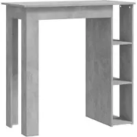 Syfax Tavolino da Bar con Ripiani Grigio Cemento 102x50x103,5 cm