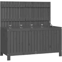 vidaXL Cassapanca da giardino grigia 121x55x64 cm in legno di pino massiccio