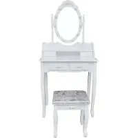 HOME DELUXE - Tavolo da trucco ROSY - Bianco: - 149 x 71 x 40 cm, 10 LED selezionabili tra 3 colori di luce, controllabili tramite pulsante I Tavolo cosmetico Tavolo Make - UP