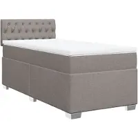 vidaXL Letto a molle con materasso Taupe 80x200 cm in tessuto
