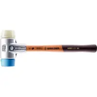 HALDER Mazza SIMPLEX soft-face con alloggiamento in alluminio e manico in legno, Ø 40, TPE-soft / nylon