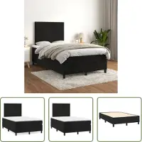 The Living Store Letto a molle con materasso nero 120x200 cm in velluto