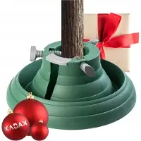 Kadax Supporto per albero di Natale con contenitore per l'acqua, robusto supporto per albero di Natale in plastica robusta
