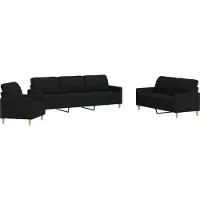 Syfax Set d Divani 3 pz Nero in Tessuto