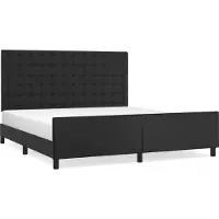 vidaXL Struttura letto con testiera nera 180x200 cm in Pelle finta