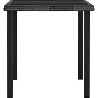 Syfax Tavolo da Pranzo da Giardino Nero 70x70x73 cm in Polyrattan