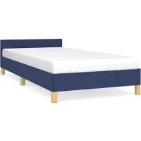 Syfax Giroletto con Testiera senza Materasso Blu 90x200 cm Tessuto