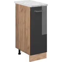 Vicco Armadio cucina dispensa alto R-Line Antracite lucido 30 cm PL Marmo, Model 46999