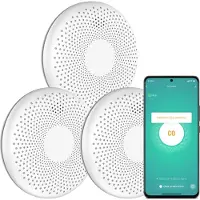 Aroha Smart Connect Rilevatore Di Fumo E Monossido Di Carbonio WiFi - Batteria Da 10 Anni - Allarme Antincendio & Monossido Carbonio - 3 pezzi