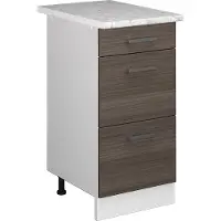 Vicco Mobiletto base per cucina R-Line Grigio nobile 40 cm con cassetti PL Marmo, Model 37738